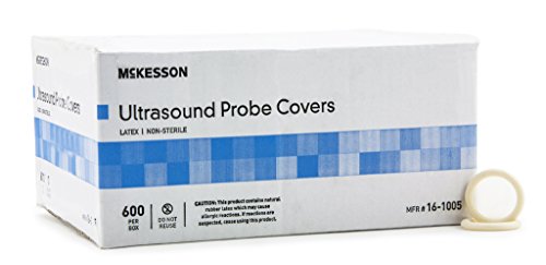 McKesson 16-1005 Ultrasound Probe Cover, Straight-Walled, Smooth Surface, Round-Ended, Non-sterile, Latex, 1.25" D x 8" L, 8" Length (Pack of 600)