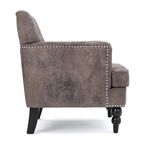 Christopher Knight Home Malone Microfiber Club Chair, Greyish Brown