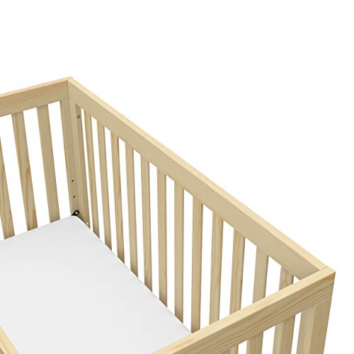 Stork Craft Storkcraft Beckett 3-in-1 Convertible Crib Fixed Side Crib, Solid Pine & Wood Product Construction, Converts to Toddler Bed Day Bed or Full Bed (Mattress Not Included), Natural