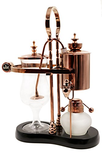 Diguo Belgian/Belgium Luxury Royal Family Balance Syphon Coffee Maker. Elegant Retro-Style Design. Color Rose Golden. Capacity: 500ml/17 oz.