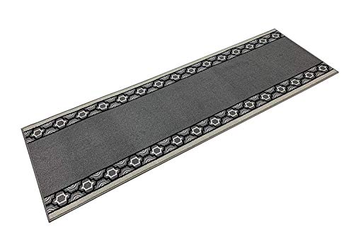 RugStylesOnline Custom Runner Trellis Border Roll Runner 26 Inch Wide x Your Length Size Choice Slip Skid Resistant Rubber Back 2 Color Options (Grey, 30 ft x 26 in)