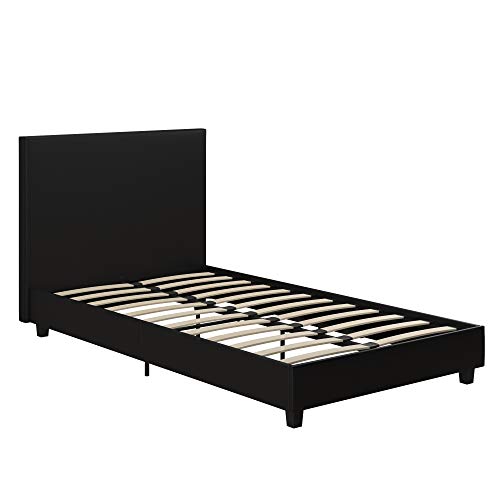 Carley Upholstered Bed, Black, Twin