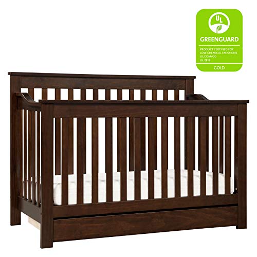 DaVinci Piedmont 4-in-1 Convertible Crib with Toddler Bed Conversion Kit in Espresso | Greenguard Gold Certified