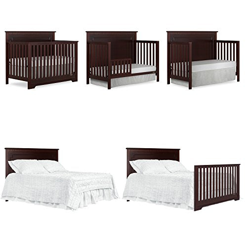 Dream On Me Morgan 5 in 1 Convertible Crib, Espresso