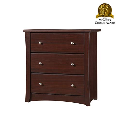 Storkcraft Crescent 3 Drawer Chest, Kids Bedroom Dresser with 3 Drawers, Wood & Composite Construction, Ideal for Nursery, Toddlers Room, Kids Room, Espresso