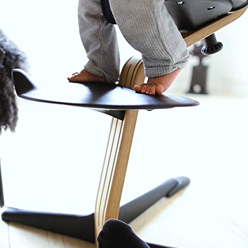 Nomi High Chair, Gray – Black Oak Wood, Modern Scandinavian Design with a Strong Wooden Stem, Baby through Teenager and Beyond with Seamless Adjustability, Award Winning Highchair