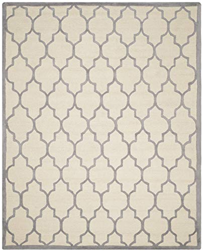 Safavieh Cambridge Collection CAM134Y Handmade Moroccan Wool Area Rug, 9' x 12', Ivory/Silver