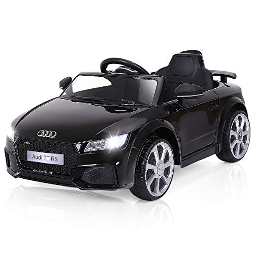 Costzon Kids Ride On Car, 12V Licensed Audi TT RS, Remote Control Manual Two Modes Operation, MP3 Lights (Deluxe Black)