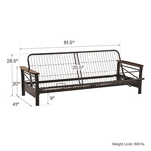 DHP Metal Frame, Full Size Nancy Futon, Black