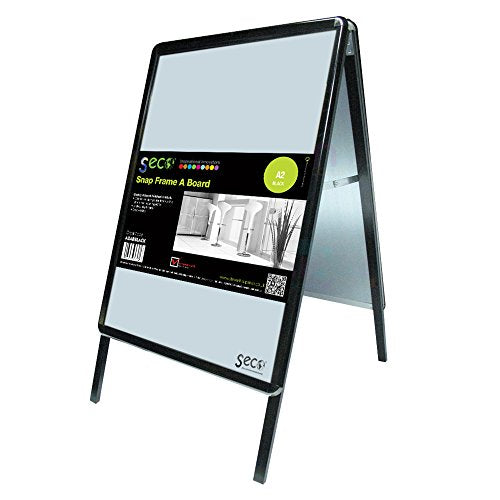 SECO Weatherproof Sidewalk Sign, Aluminum, Snap Frame,16.5 in x 23.4 in - Black (A2ABBLACK)