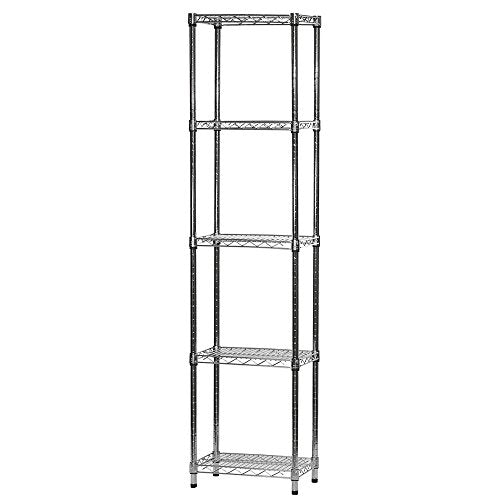 12" d x 18" w x 54" h Chrome Wire Shelving with 5 Shelves
