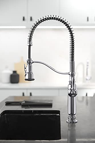 KOHLER K-77515-CP Tournant Semi-Professional Pull-Down Kitchen Sink Faucet, Polished Chrome