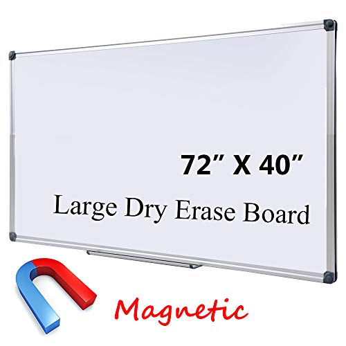 Large 72x40" Magnetic Dry Erase Board w/ Pen Tray Wall-Mounted Aluminum Whiteboard