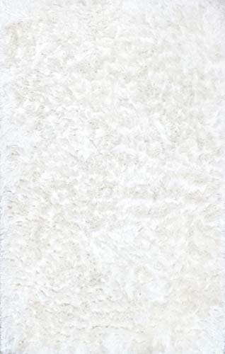 nuLOOM Latonia Silken Shag Rug, 5' x 8', Pearl White