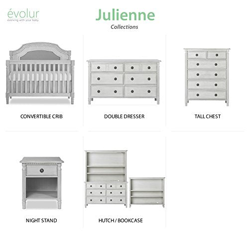 Evolur Julienne 5 in 1 Convertible Crib, Antique Grey Mist