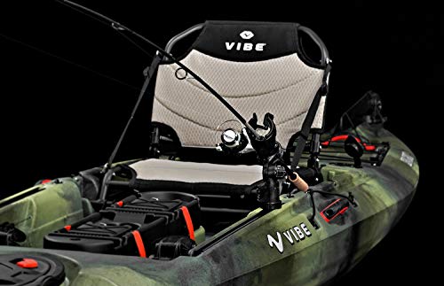 Vibe Kayaks 13ft Angler Sit On Top Fishing Kayak W/ Adjustable Hero Comfort Seat & Transducer Port Rod Holders Storage Rudder System