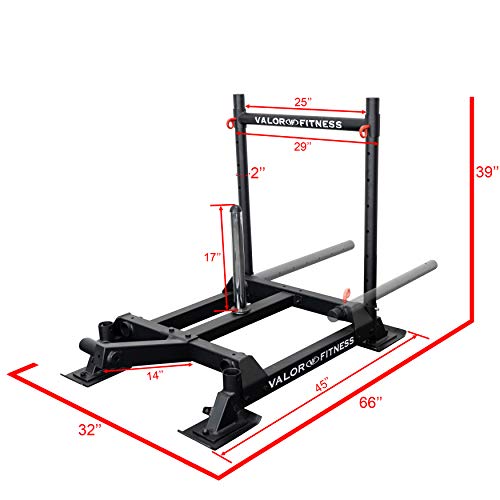 Valor Fitness ES-SW Weighted Wheelbarrow Sled (Push, Pull, or Drag) with Harness
