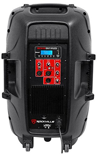 (2) Rockville BPA15 15" Professional Powered 800 Watt DJ PA Speakers w Bluetooth