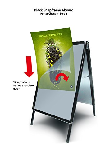 SECO Weatherproof Sidewalk Sign, Aluminum, Snap Frame,16.5 in x 23.4 in - Black (A2ABBLACK)