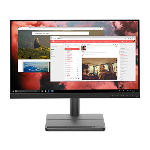 Lenovo L22e-30 21.5-inch Monitor, FHD VA Panel, FreeSync, 3-Side NearEdgeless, 75Hz, 4ms, HDMI, VGA, Anti-Glare, Flicker Free, Low Blue Light, Tilt Stand, VESA Mountable, 66CBKCC1US, Black