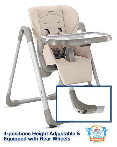 Inglesina MyTime Baby High Chair - Removable Tray, Easy-Clean Foldable High Chair - Butter Color