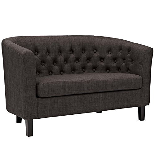 Modway Prospect Upholstered Contemporary Modern Loveseat In Brown