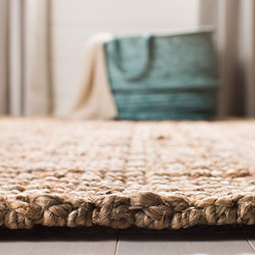 Safavieh Natural Fiber Collection NF447M Handmade Chunky Textured Premium Jute 0.75-inch Thick Runner, 2'6" x 14' , Grey