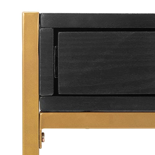 Safavieh Home Office Elaine Modern Black and Gold 1-drawer Desk