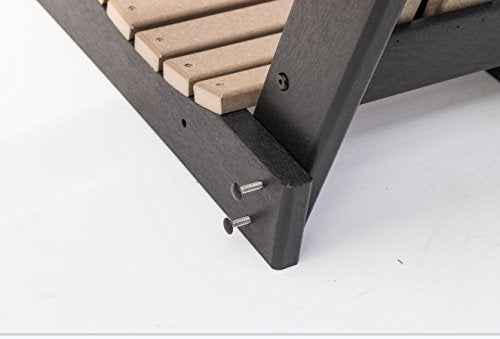 Ecommersify Inc 5FT-Cedar-Poly Lumber Mission Porch Swing Heavy Duty Everlasting PolyTuf HDPE - Made in USA - Amish Crafted