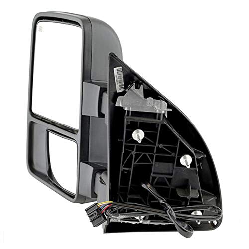 2 PCs of Premium Black Housing Heavy Duty Smoke Lens Tow Mirrors Fit for Ford 2008-2016 F250 F350 F450 F550 Super Duty - Smoke LED Signal + Power Adjustment + Heated + Dual Arm Telescoping