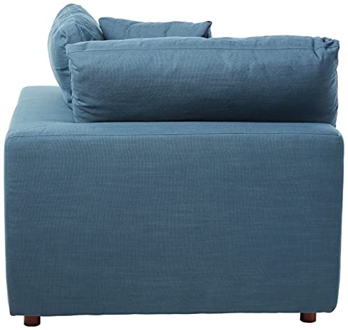 Modway Commix Down-Filled Overstuffed Upholstered Sectional Sofa Corner Chair in Azure