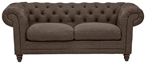 Stone & Beam Bradbury Chesterfield Tufted Loveseat Sofa Couch, 78.7"W, Warm Grey