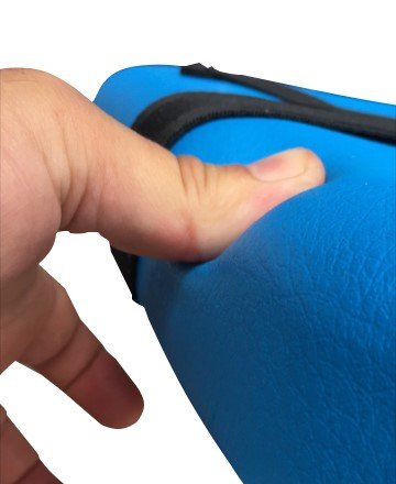 UltraCommode™ Foldable Commode/Shower Chair- Soft, Warm, Padded and Foldable. XL Seat with 100% Open Front, Padded Pivoting Armrests, Adjustable Height. Free Commode Pail. (Blue)