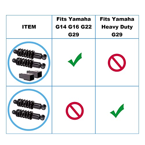10L0L Golf Cart Heavy Duty Rear Shock Absorber Fits Yamaha Heavy Duty G29 Repalces OEM#JR6-F2210-00, DO NOT Replace OEM# OEM# JW2-F2210-10, set of 2