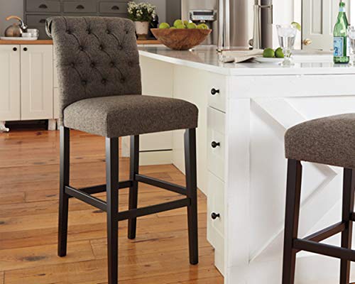 Signature Design By Ashley - Tripton Tall Upholstered Barstool - Set of 2 - Casual Style - Medium Brown