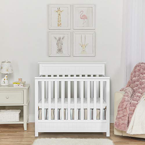 Dream On Me Harbor 4-in-1 Convertible Mini Crib White