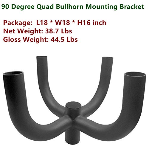 1000LED Bullhorn Mounting Bracket 90 Degree Quad Mounting Accessory for 4 Lights, 4-Arms Slip Fitter LED Shoebox Pole Light, Street Light