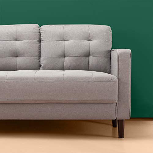 Zinus Benton Mid-Century Upholstered 52.8 Inch Sofa Couch / Loveseat, Stone Grey Weave