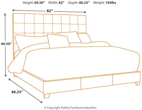 Ashley Furniture Signature Design - Dolante Upholstered Bed - King Size - Complete Bed Set in a Box - Contemporary Style - Tan