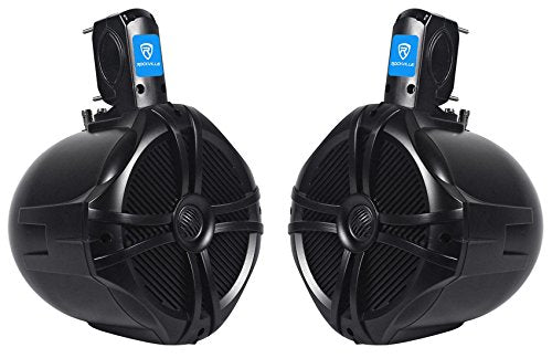 (2) Rockville 8" 300w Tower Speakers+Bluetooth Receiver for Polaris RZR/ATV/UTV