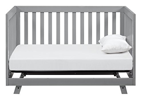 Storkcraft Beckett 3-in-1 Convertible Crib Pebble Gray, Fixed Side Crib, Solid Pine and Wood Product Construction, Converts to Toddler Bed Day Bed or Full Bed (Mattress Not Included)