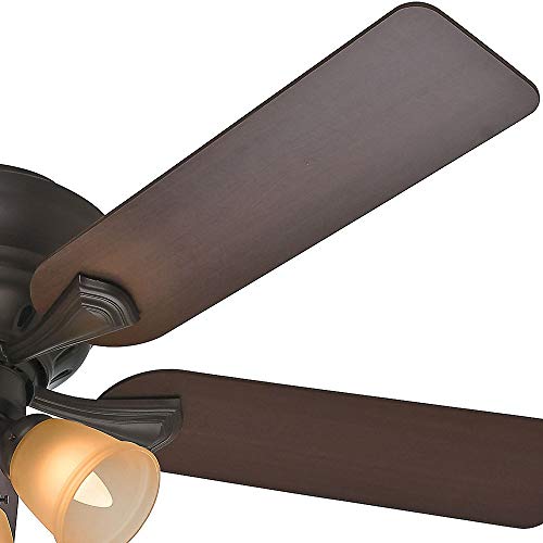 Hunter Fan Company 53012 Hunter Reinert Indoor Low Profile Ceiling Fan with Lights and Pull Chain Control, 52-inch, Premier Bronze