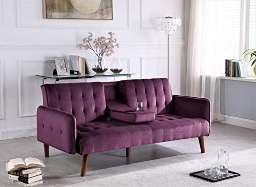 Container Furniture Direct Cricklade Convertible Sofa Bed, Burgundy