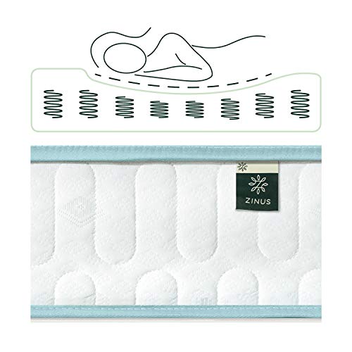 Zinus 6 Inch Mint Green Memory Foam Hybrid Spring Mattress, Queen