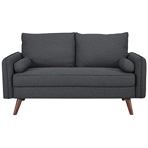 Modway Revive Contemporary Modern Fabric Upholstered Loveseat In Gray