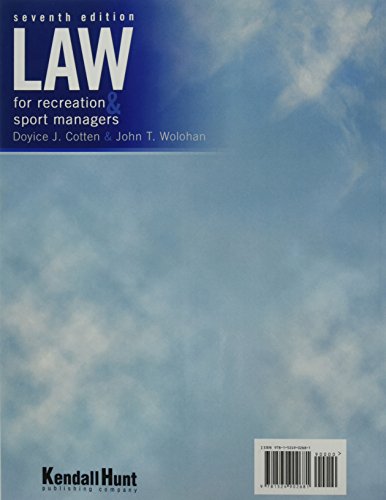 Law for Recreation and Sport Managers