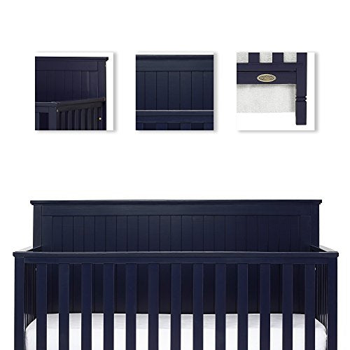 Dream On Me Alexa 5 in 1 Convertible Crib, Navy