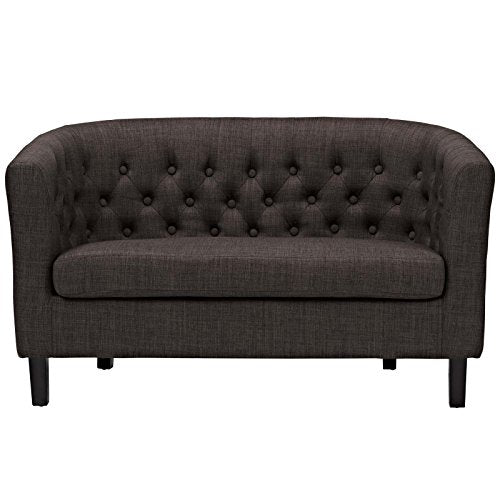 Modway Prospect Upholstered Contemporary Modern Loveseat In Brown