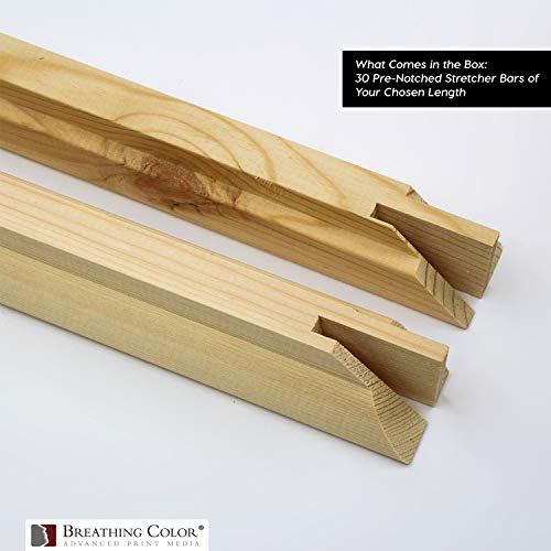 1.5" Deep Pre-Notched - 72", 30pk Stretcher Bars Measuring between Eight Inches & 72 Inches Long Crafted from Kiln-Dried Solid Pine Wood for Gallery Wraps of Your Photo Prints or Artwork For Display"