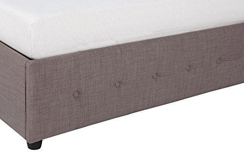 DHP Cambridge Bed with Storage, Queen Size Frame, Upholstered, Gray Velvet